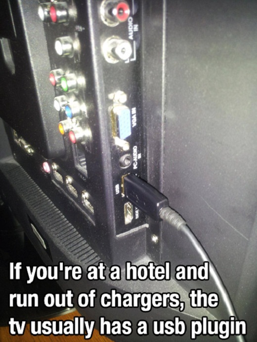 Prises télé USB à l'hotel