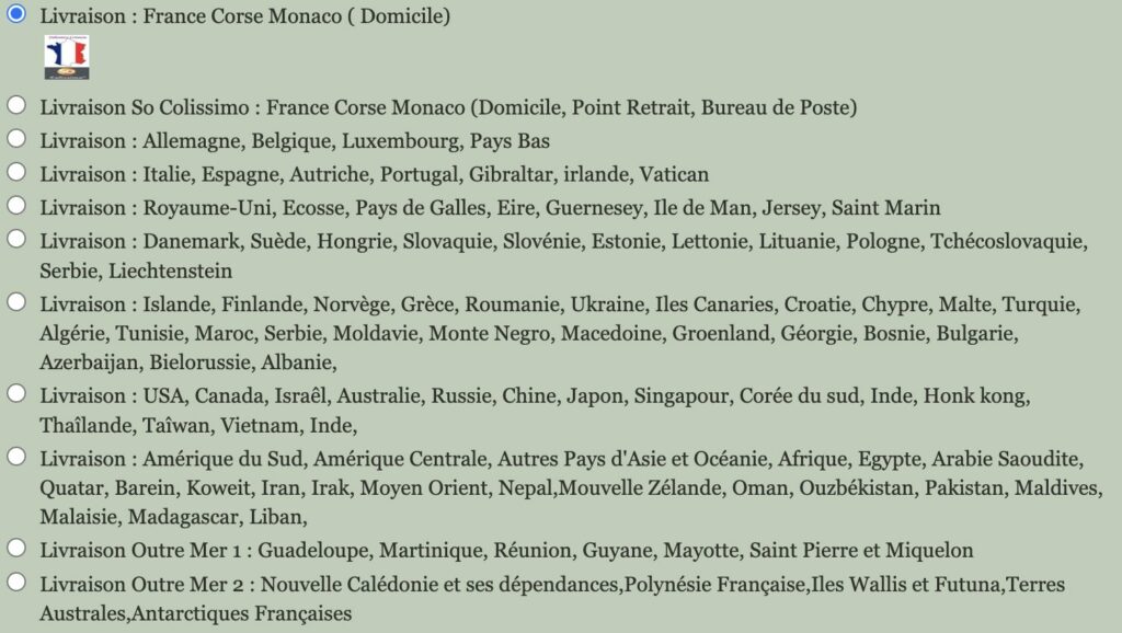 Produits français pour expatriés : pays de livraison du site France Export
