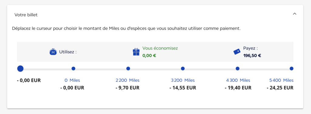 Acheter une partie de billet avec un mile Air France