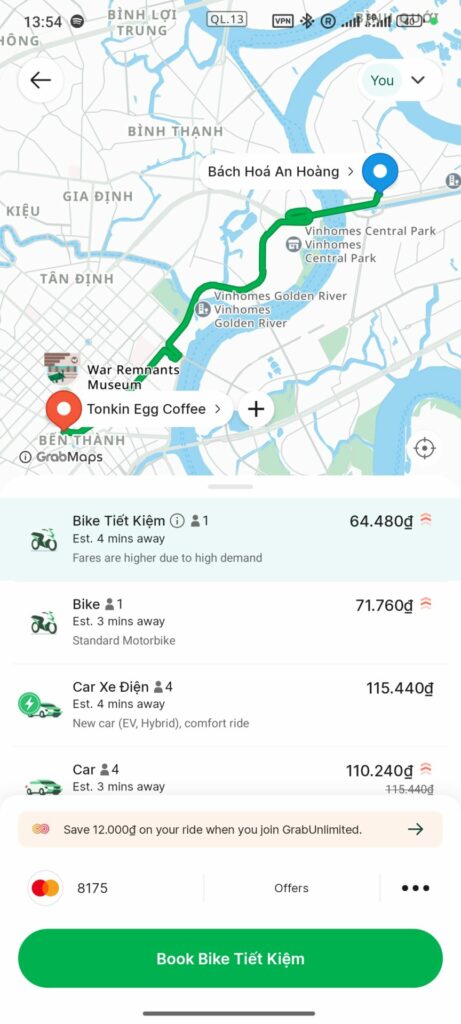 Utiliser Grab au Vietnam : prévisualiser la course et commander